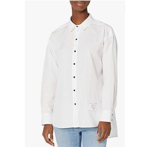 Karl Lagerfeld Karl Lagerfeld Paris Women's Ls Ovrszd BLS White XL